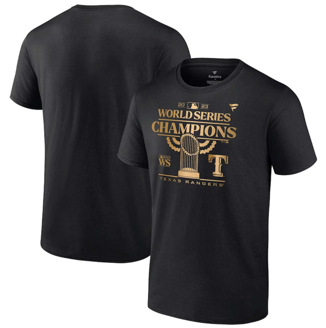 Men's Texas Rangers Black 2023 World Series Champions Big & Tall Parade T-Shirt